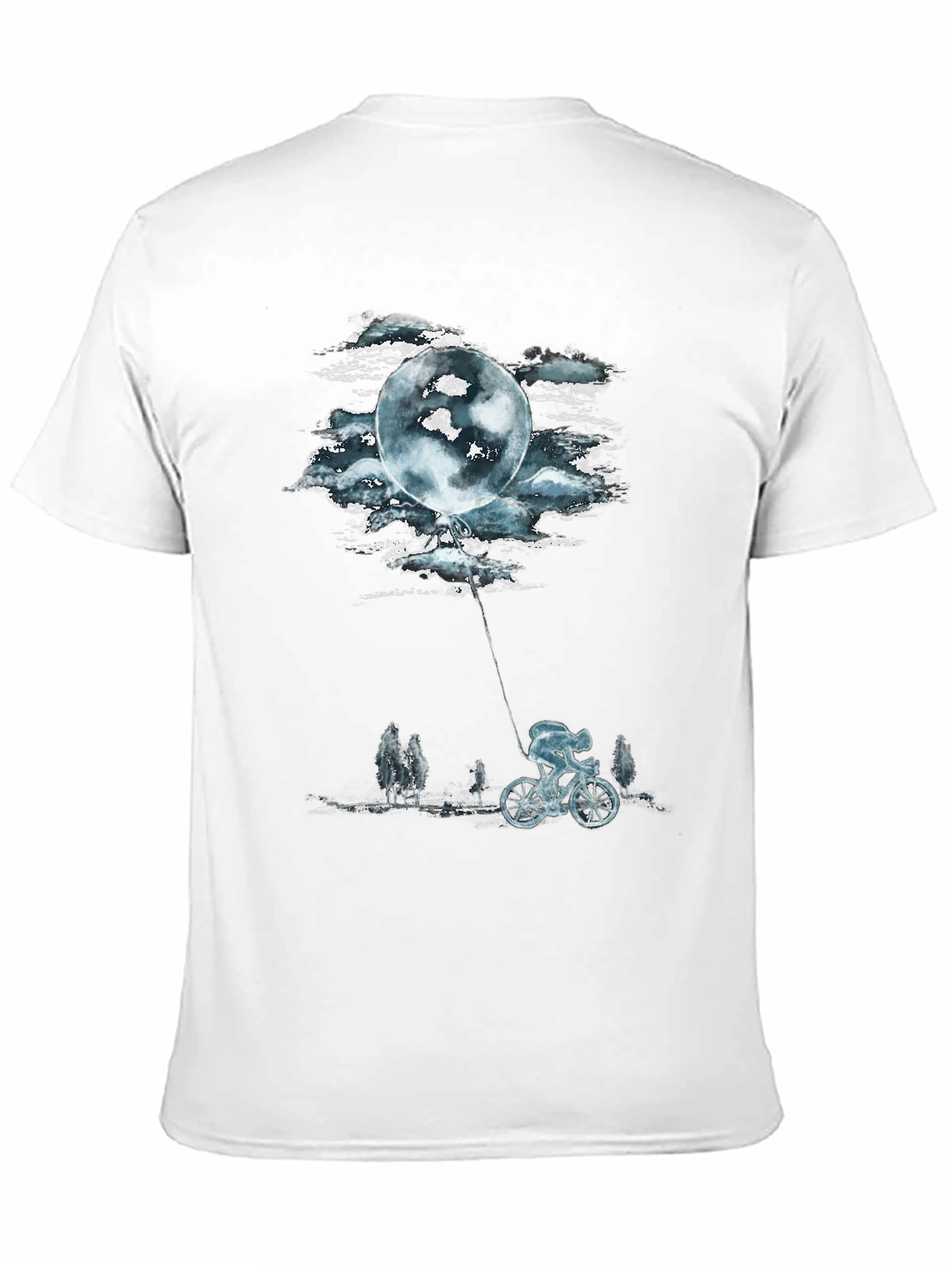 Moon Balloon Cyclist Graphic T-Shirt