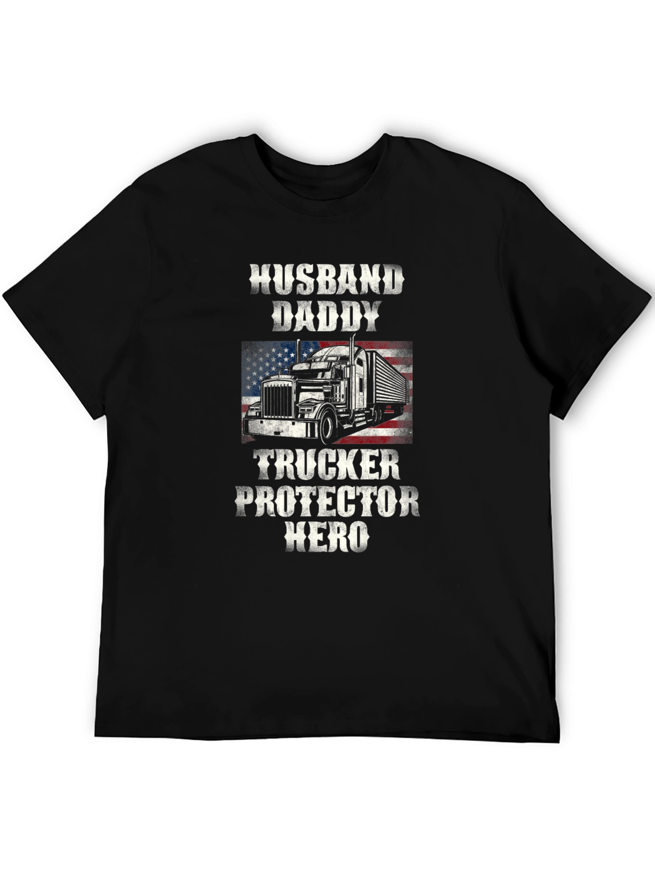 Husband Daddy Trucker Hero Graphic Tee