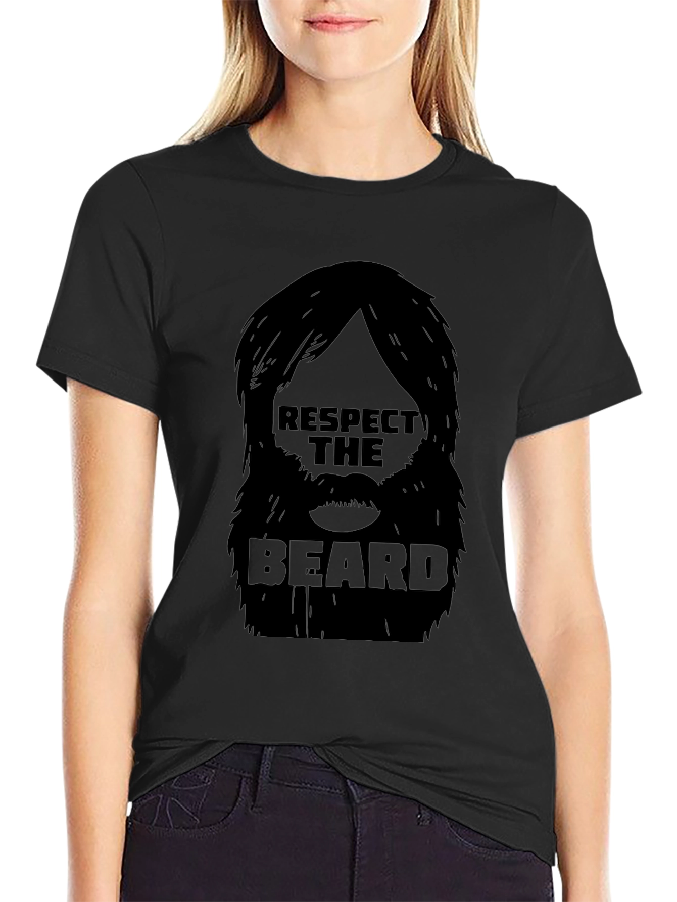Respect the Beard T-Shirt - Black Graphic Tee