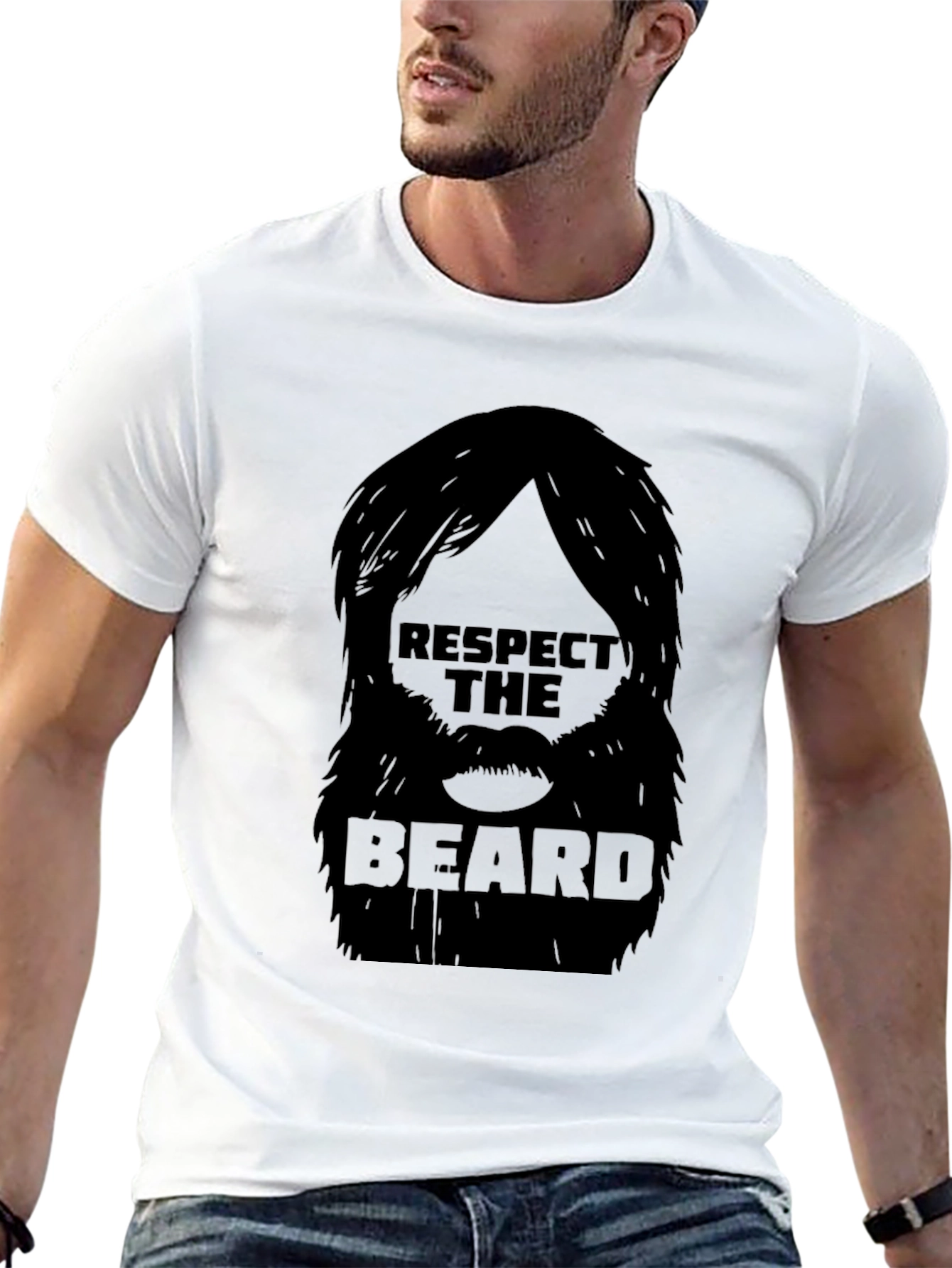 Respect the Beard T-Shirt - Black Graphic Tee