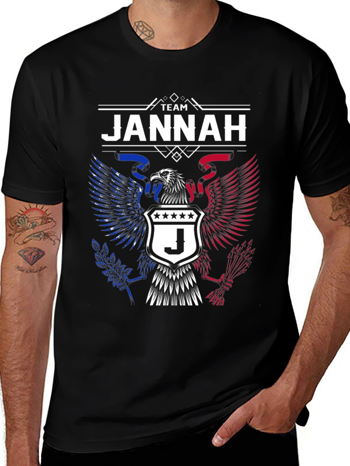 Team Jannah Eagle Graphic T-Shirt - Patriotic Design