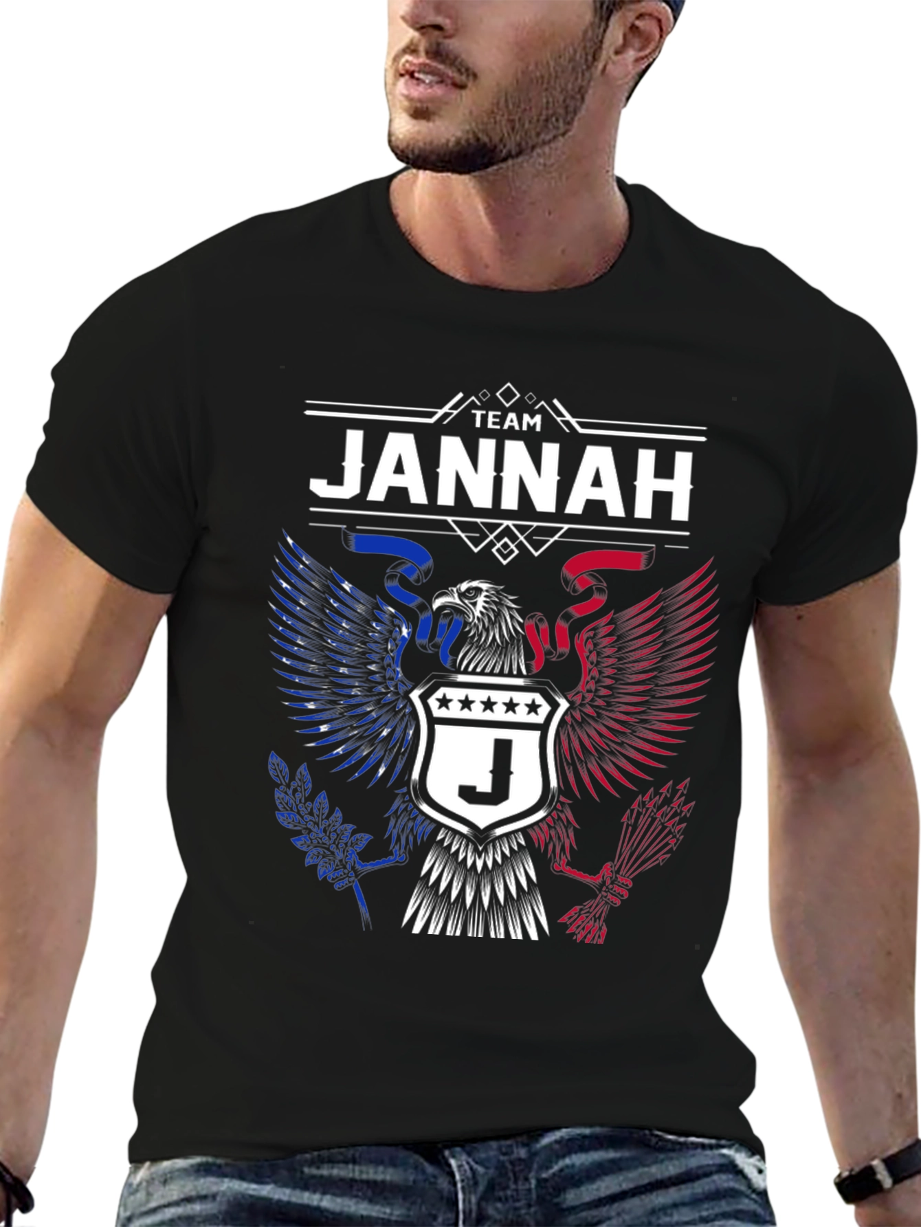 Team Jannah Eagle Graphic T-Shirt - Patriotic Design