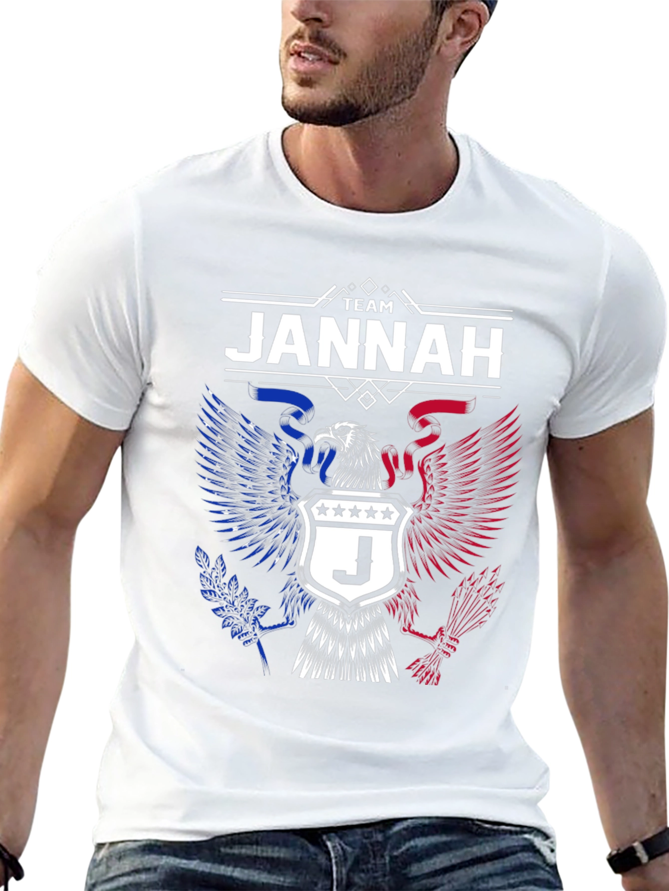 Team Jannah Eagle Graphic T-Shirt - Patriotic Design