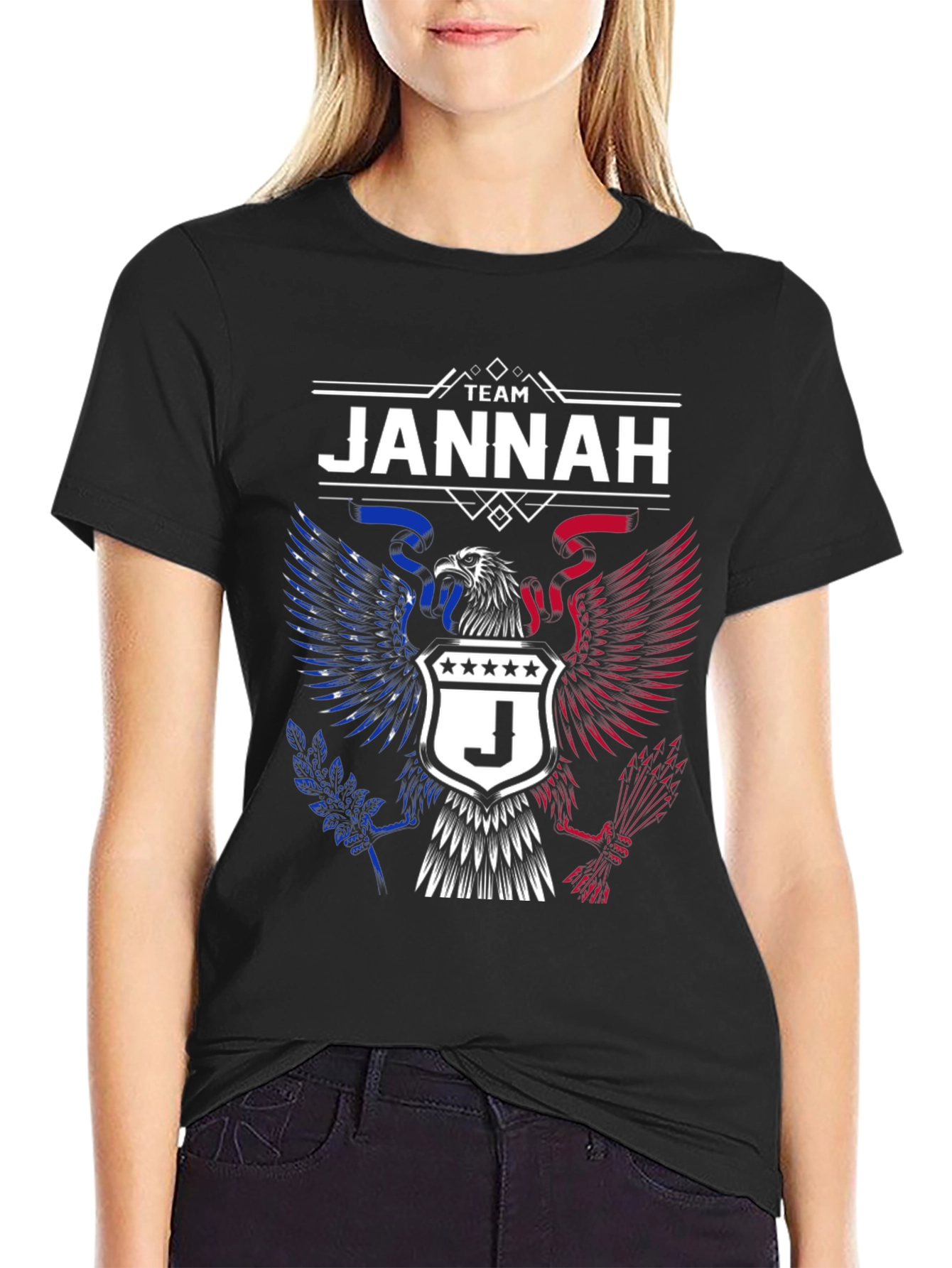 Team Jannah Eagle Graphic T-Shirt - Patriotic Design