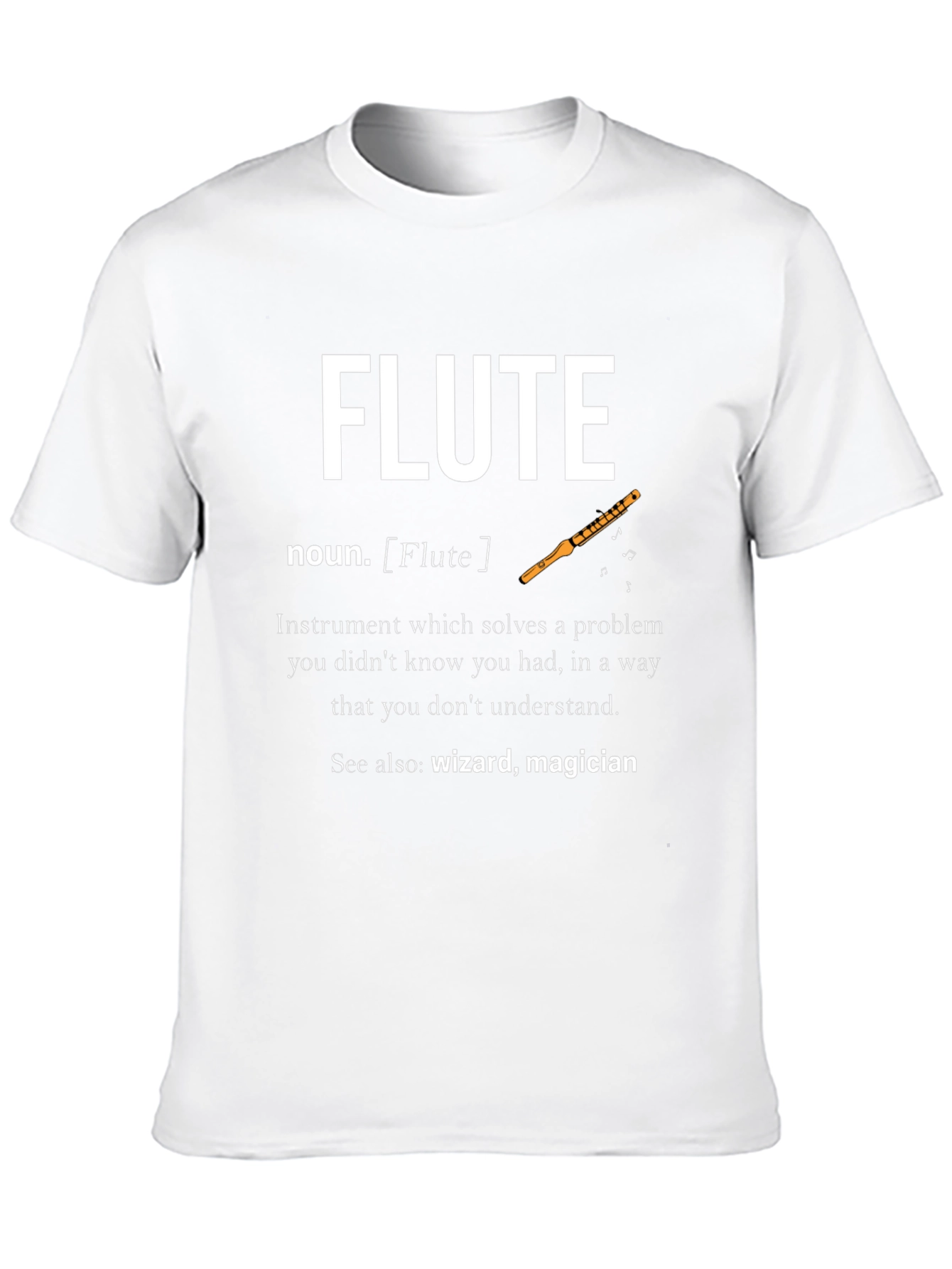 Flute Definition Black T-Shirt - Musician Gift