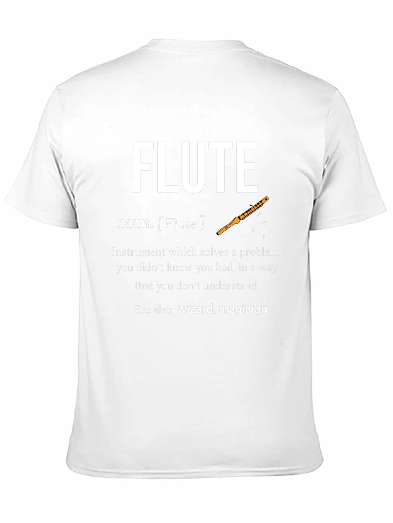 Flute Definition Black T-Shirt - Musician Gift