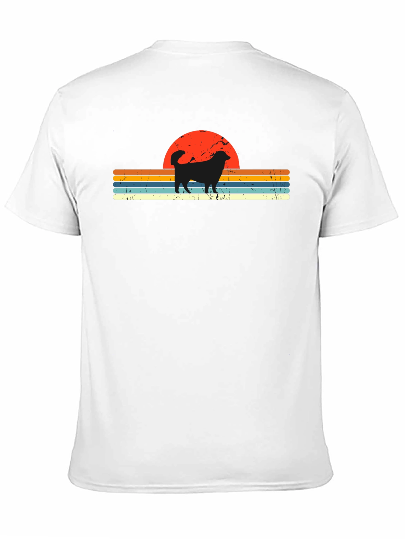 Retro Dog Sunset Graphic Tee - Black