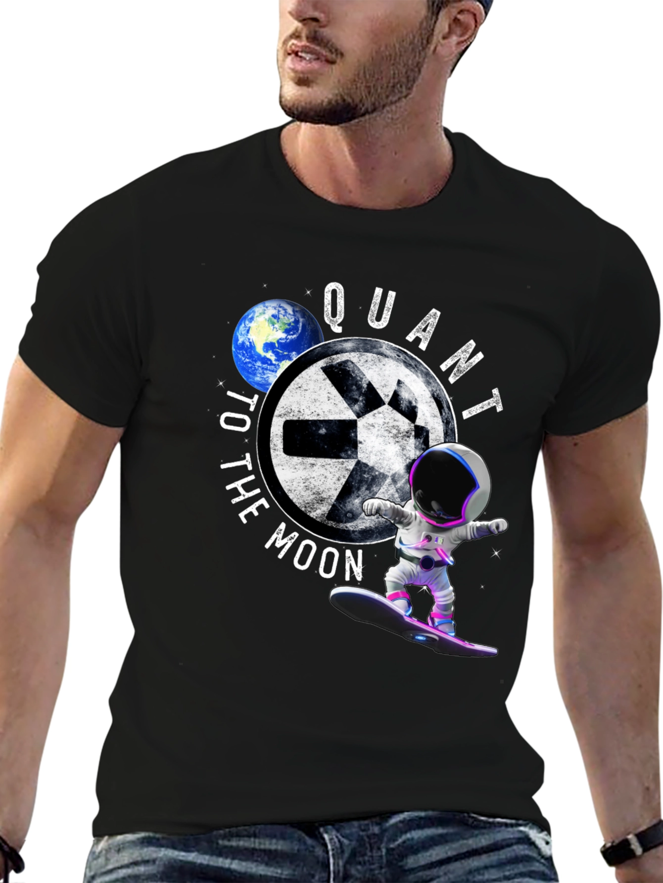 Quant To The Moon Black T-Shirt