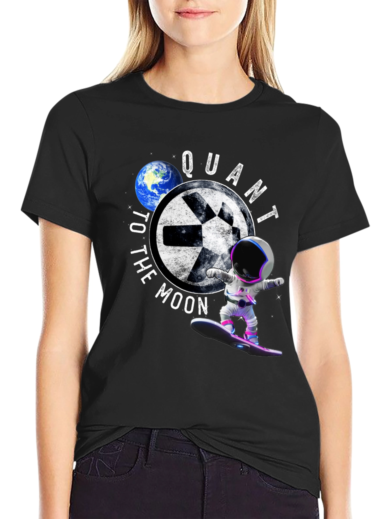 Quant To The Moon Black T-Shirt