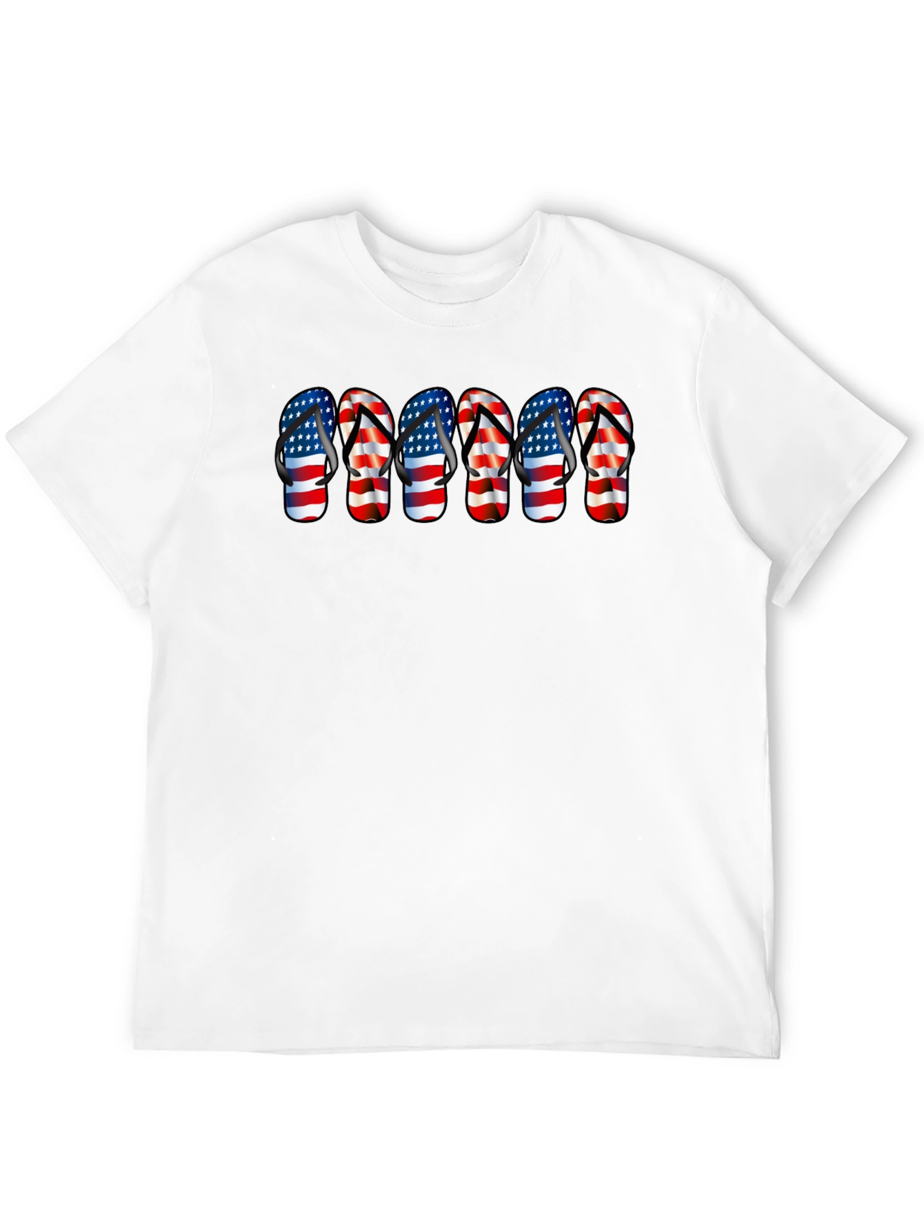 American Flag Flip Flops Black T-Shirt