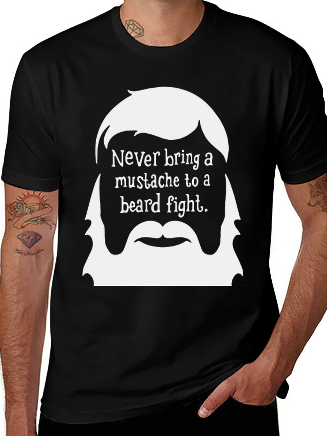 Never Bring a Mustache to a Beard Fight T-Shirt