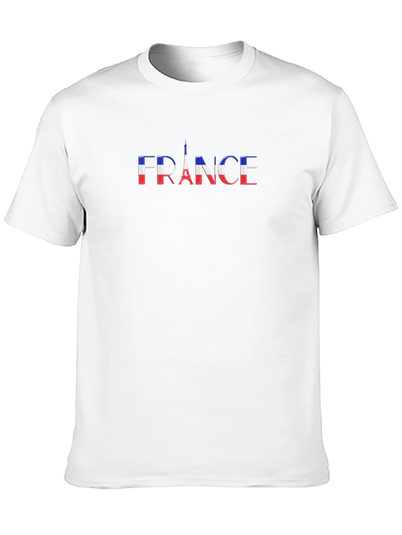 France Flag Eiffel Tower Black Graphic T-Shirt