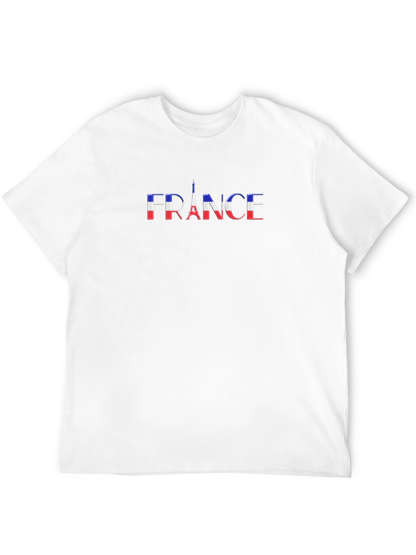 France Flag Eiffel Tower Black Graphic T-Shirt
