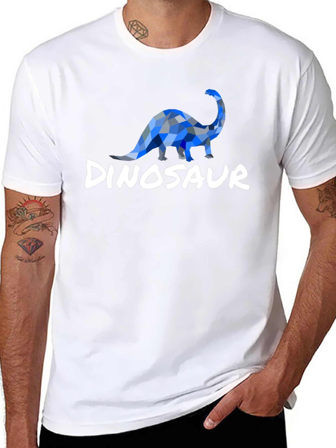 Dinosaur Graphic Tee - Geometric Dino Design