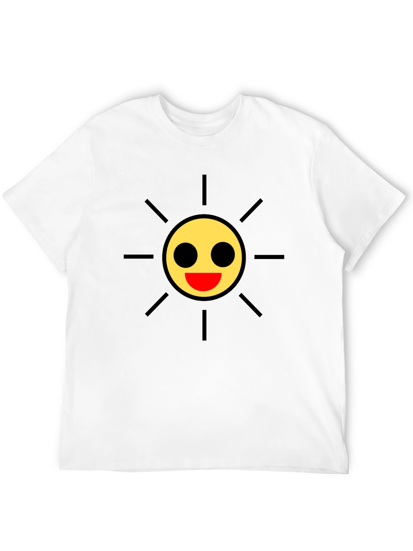 Smiley Sun Black Tee - Cheerful Style