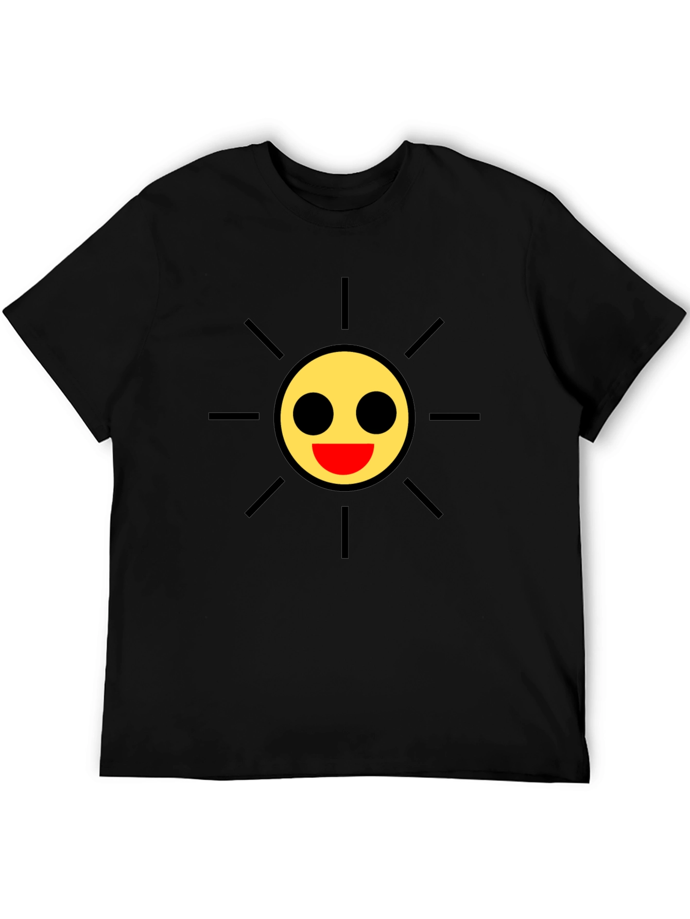 Smiley Sun Black Tee - Cheerful Style