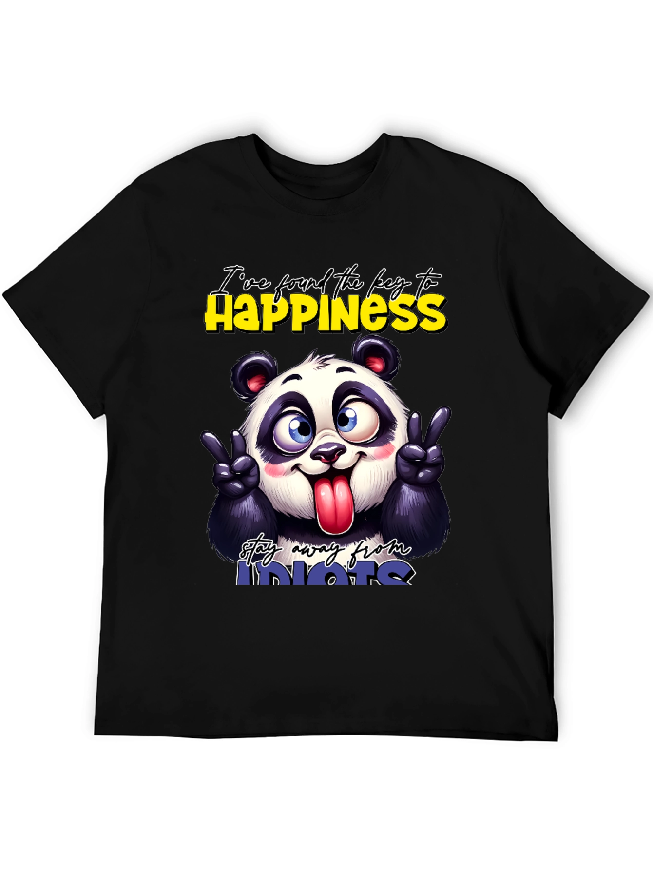 Funny Panda Graphic T-Shirt - Stay Away From Idiots