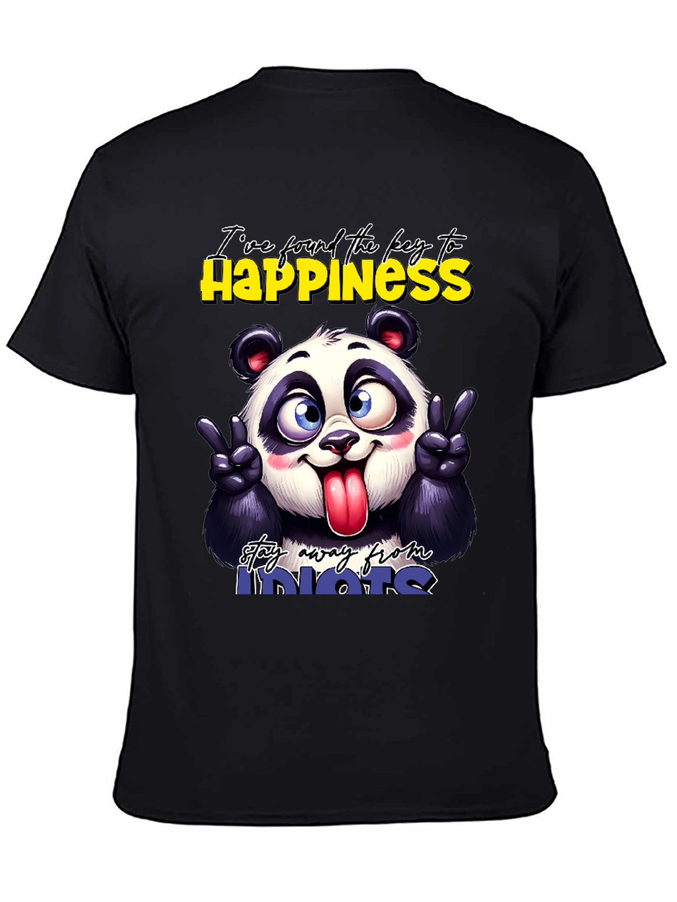 Funny Panda Graphic T-Shirt - Stay Away From Idiots