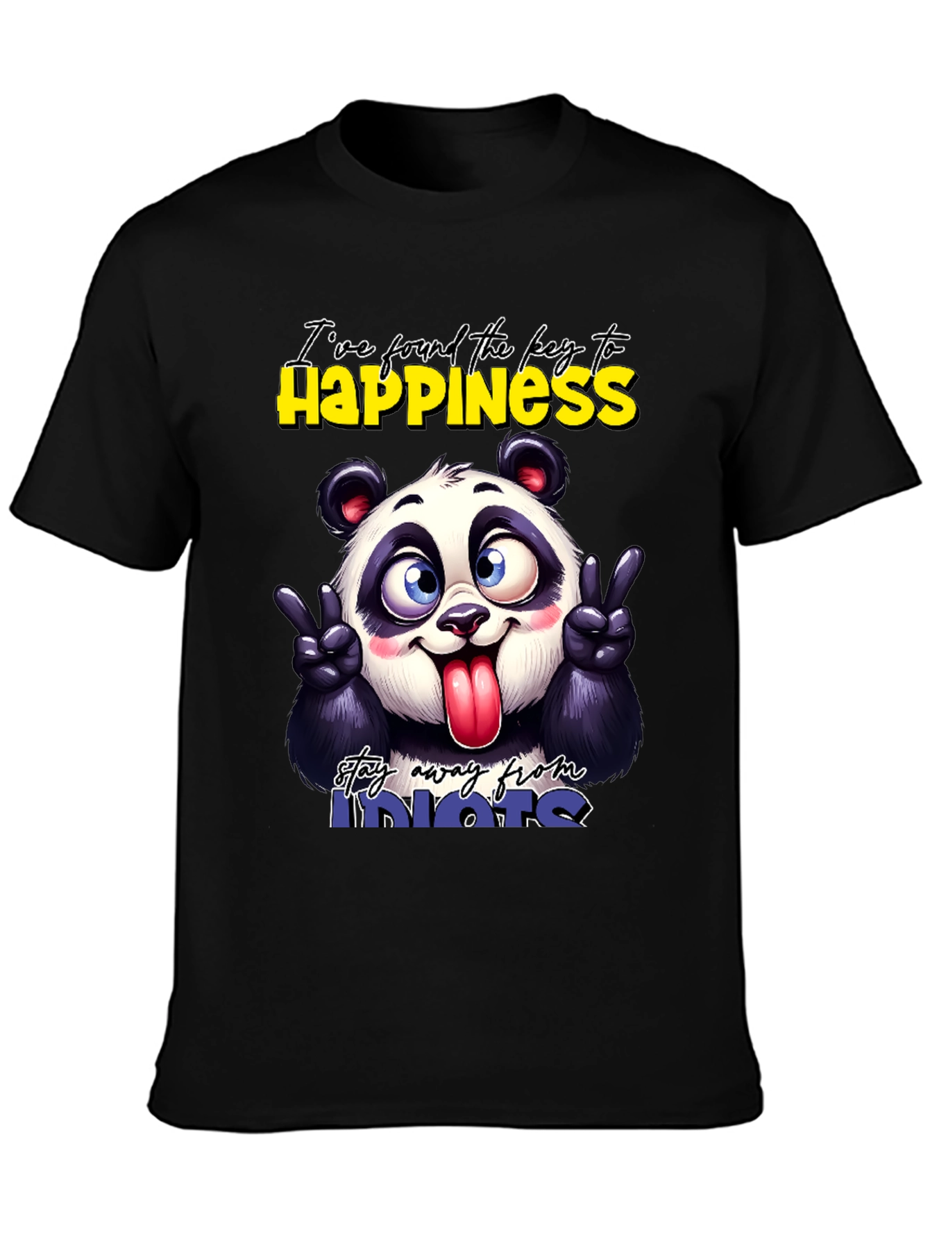 Funny Panda Graphic T-Shirt - Stay Away From Idiots