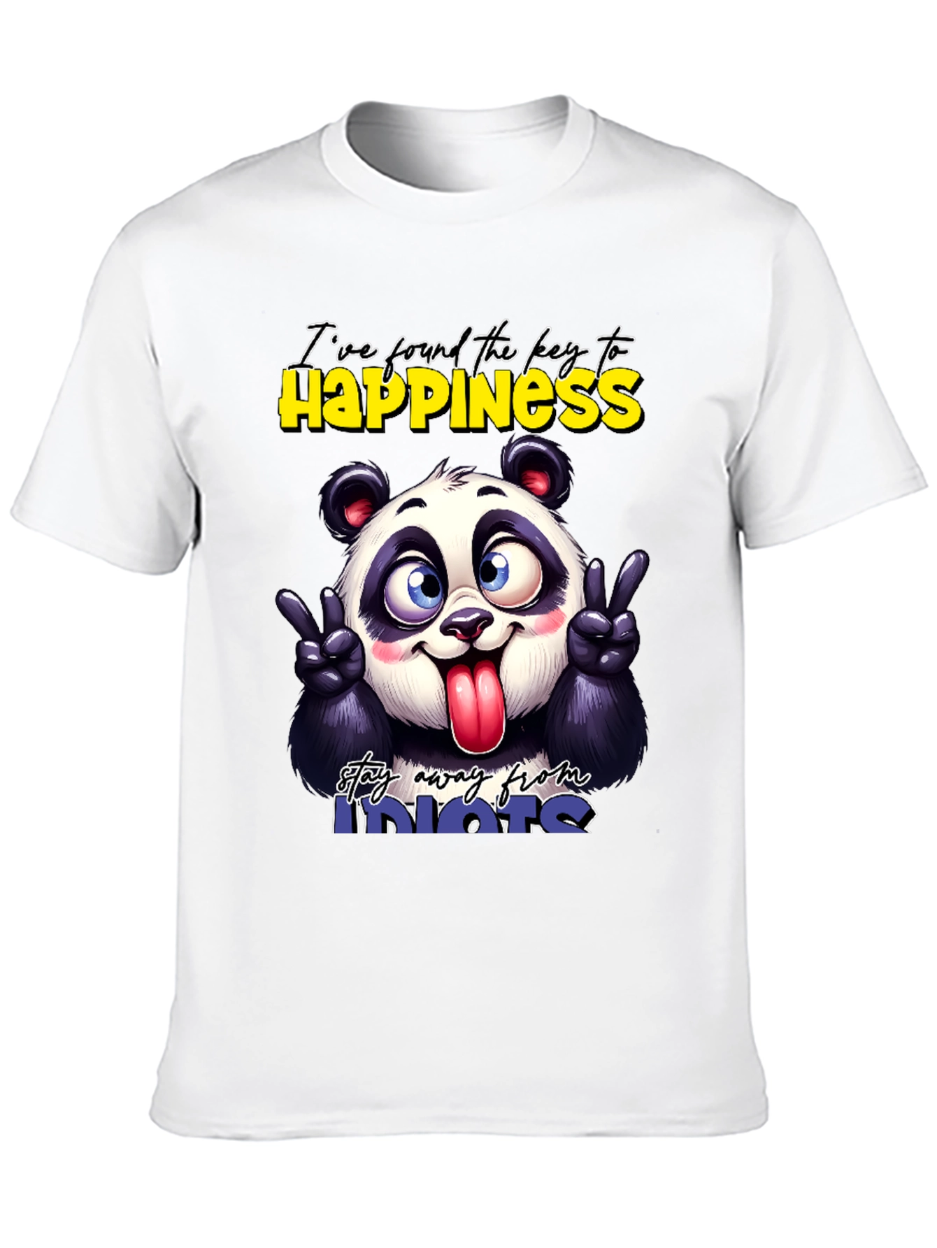 Funny Panda Graphic T-Shirt - Stay Away From Idiots