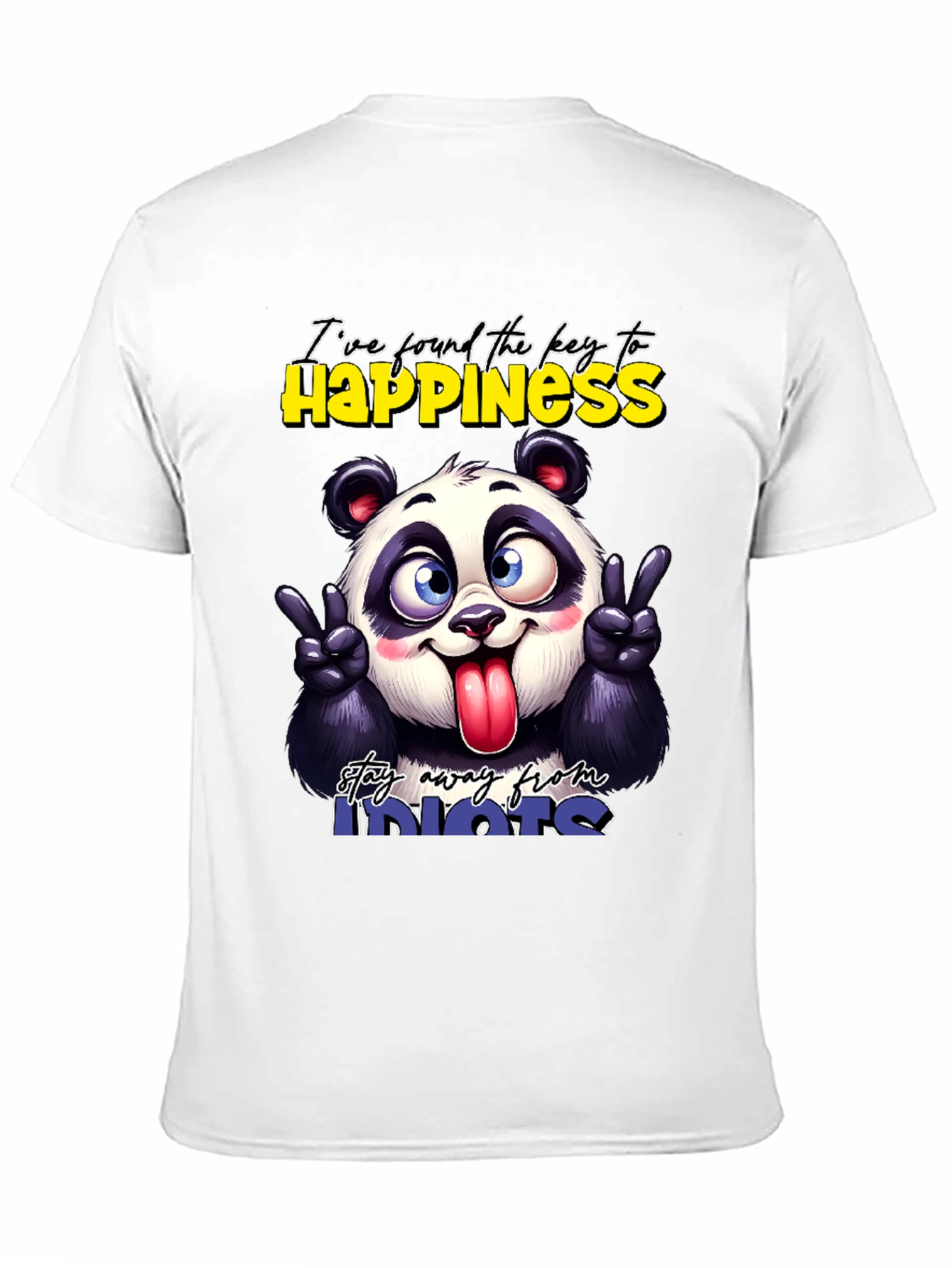 Funny Panda Graphic T-Shirt - Stay Away From Idiots