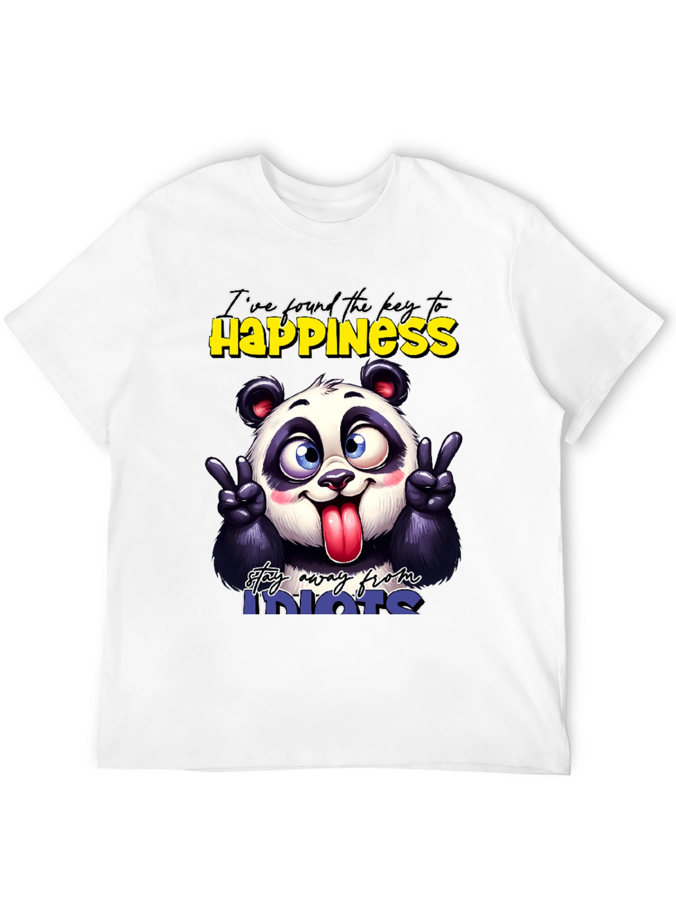 Funny Panda Graphic T-Shirt - Stay Away From Idiots