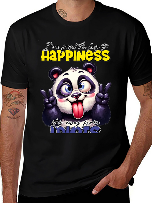 Funny Panda Graphic T-Shirt - Stay Away From Idiots