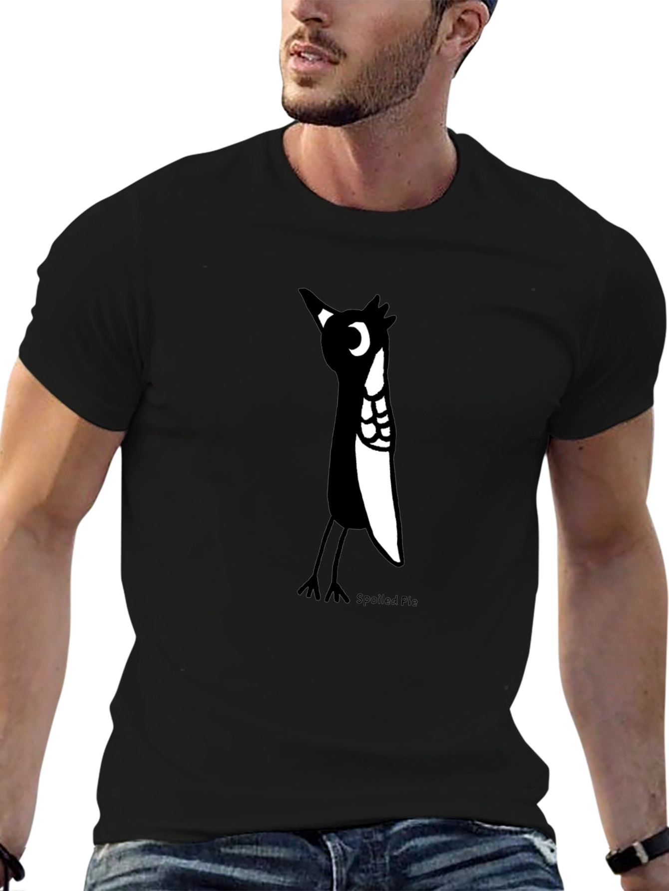 Spoiled Pie Bird Graphic Black T-Shirt