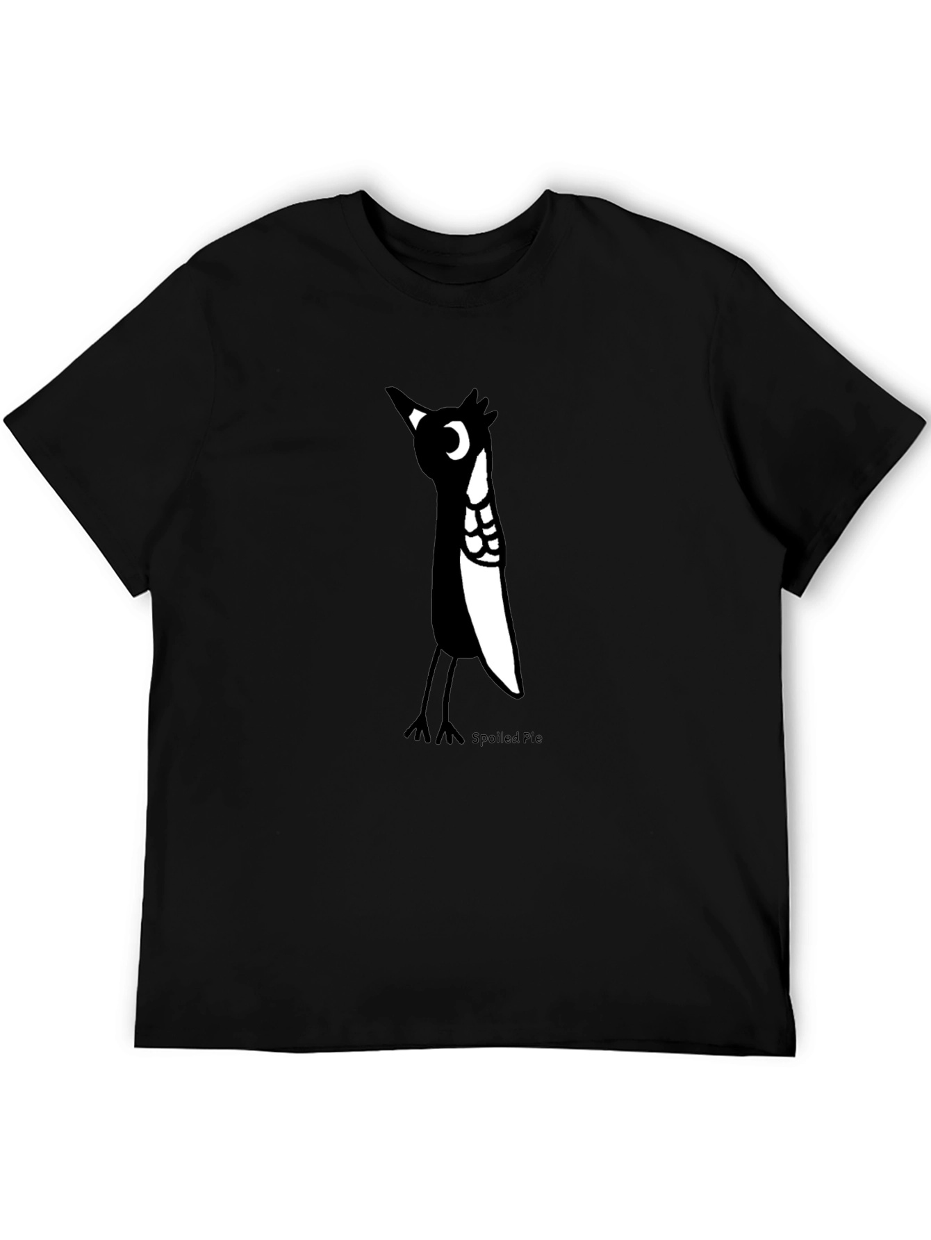 Spoiled Pie Bird Graphic Black T-Shirt