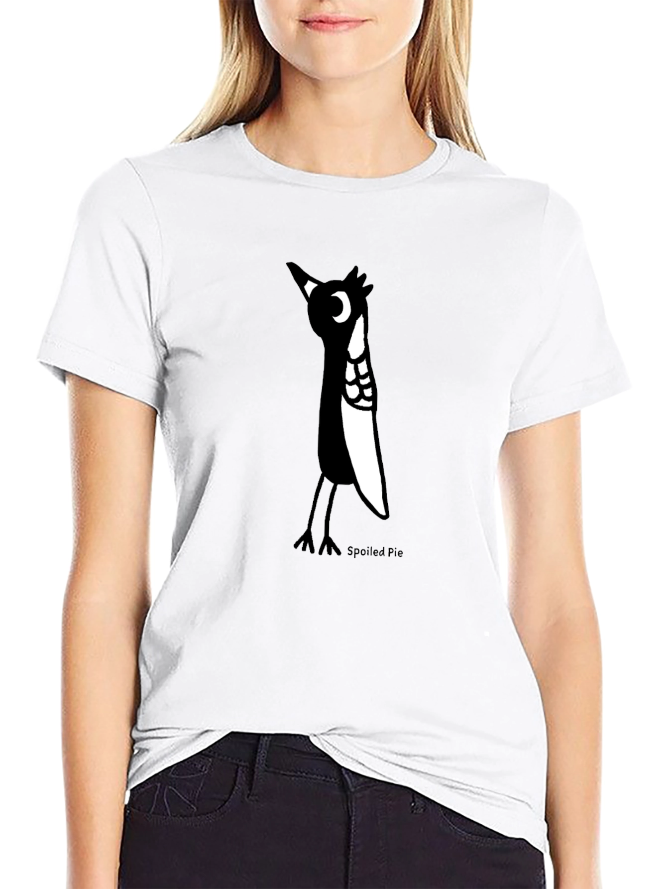 Spoiled Pie Bird Graphic Black T-Shirt