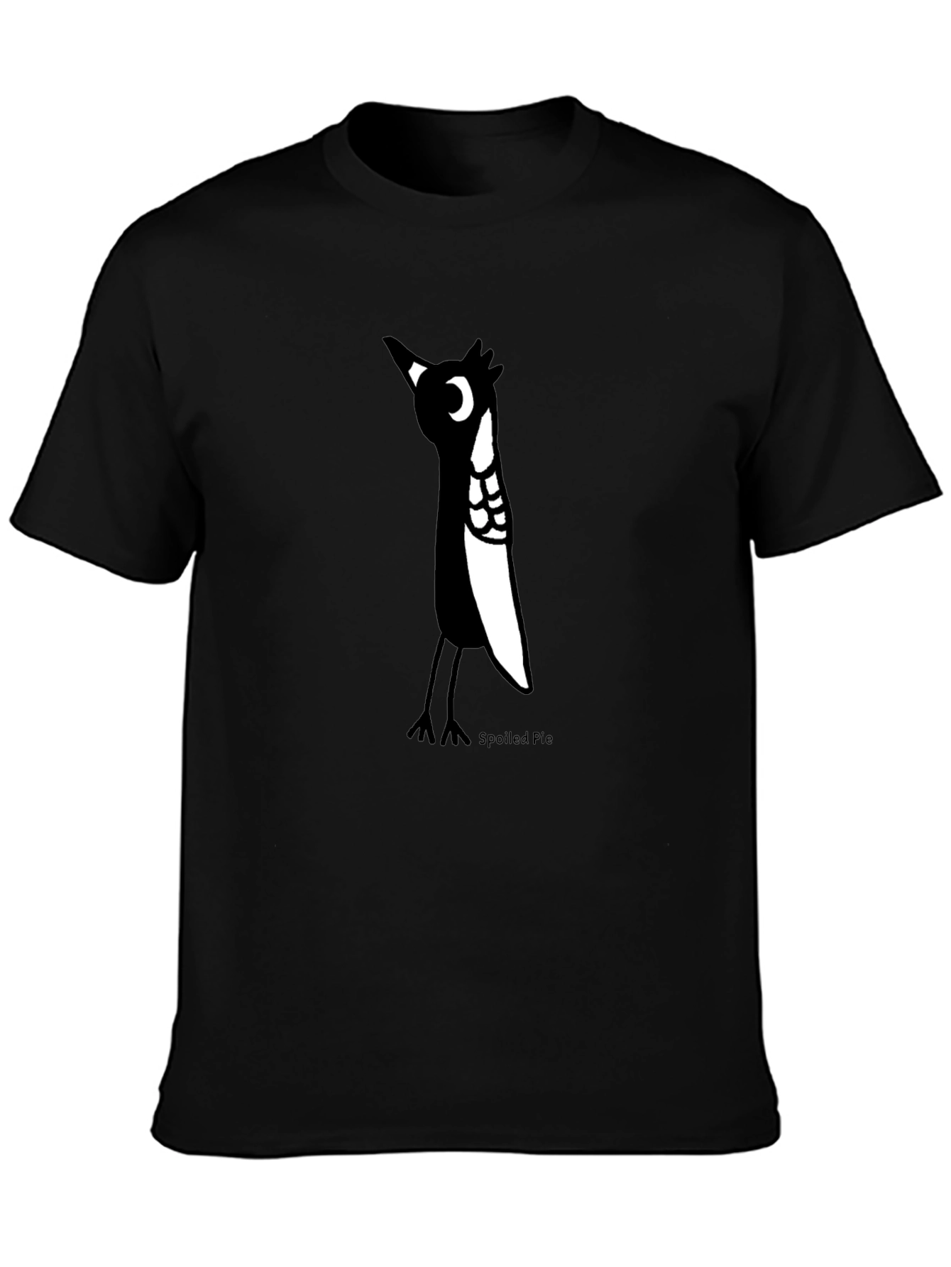 Spoiled Pie Bird Graphic Black T-Shirt
