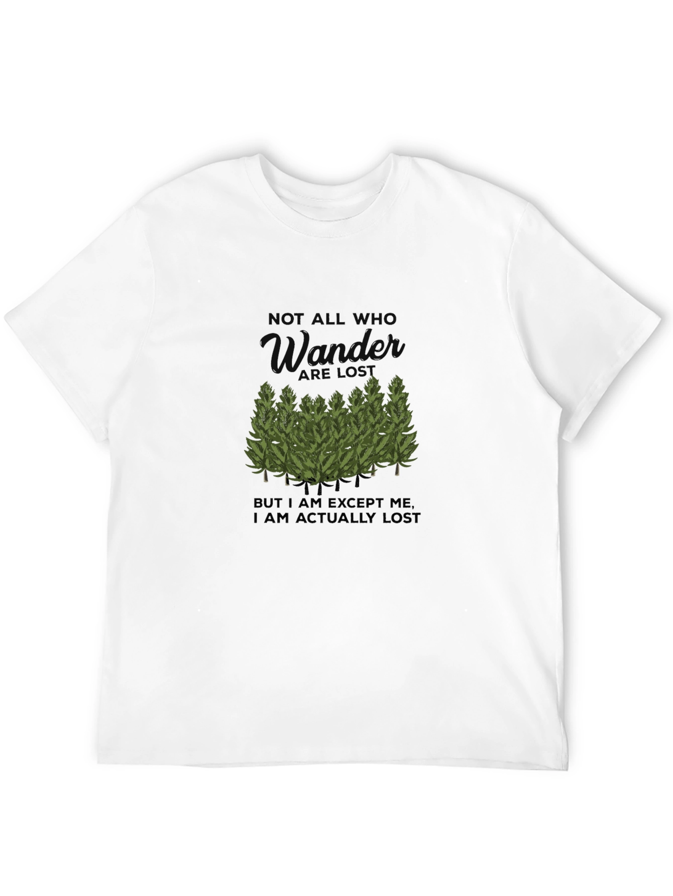 Wander Lost Graphic Tee - Black Cotton Comfort