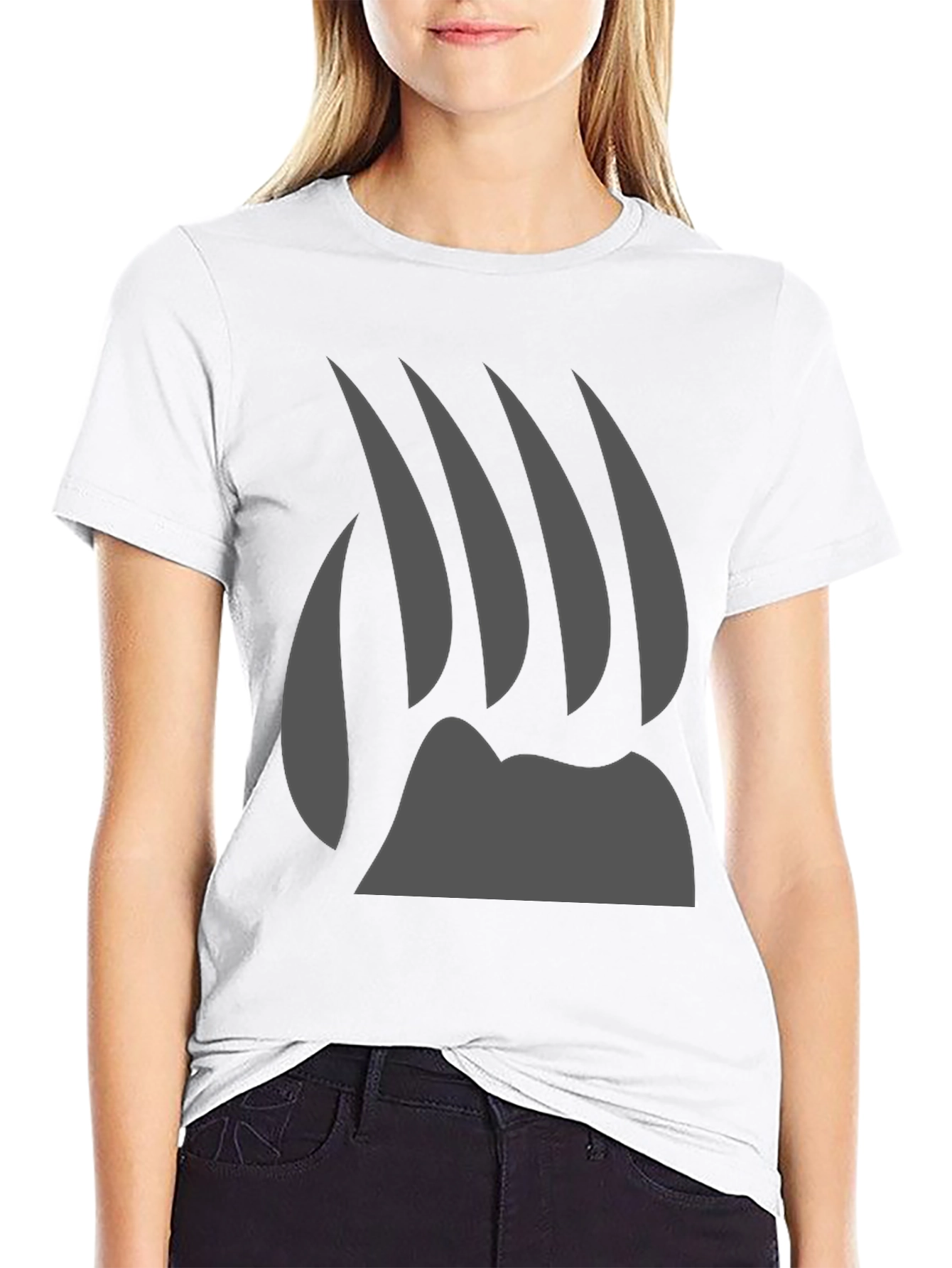 Bear Claw Graphic Tee - Black Cotton T-Shirt