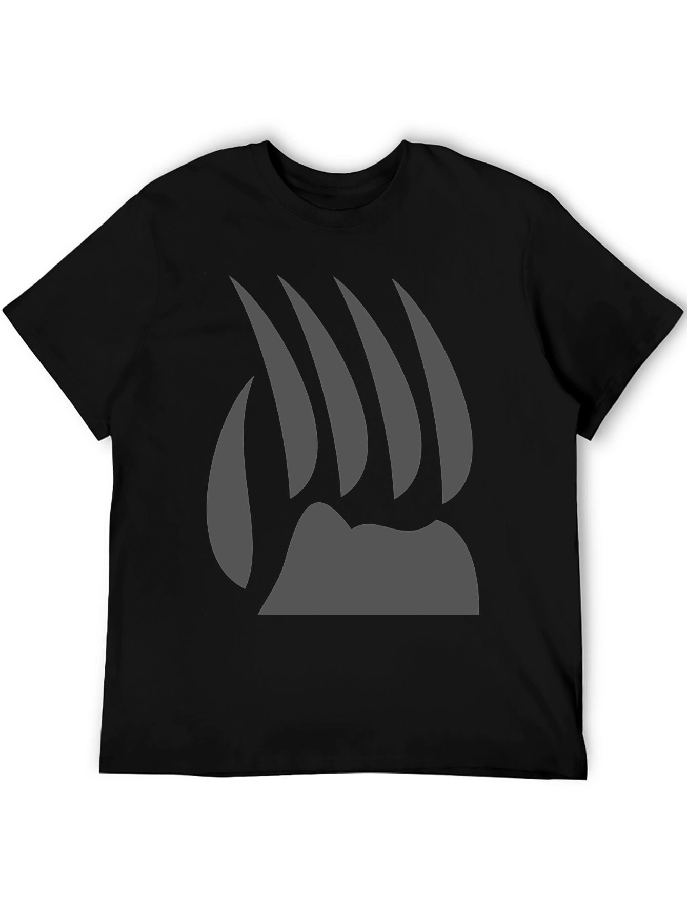 Bear Claw Graphic Tee - Black Cotton T-Shirt