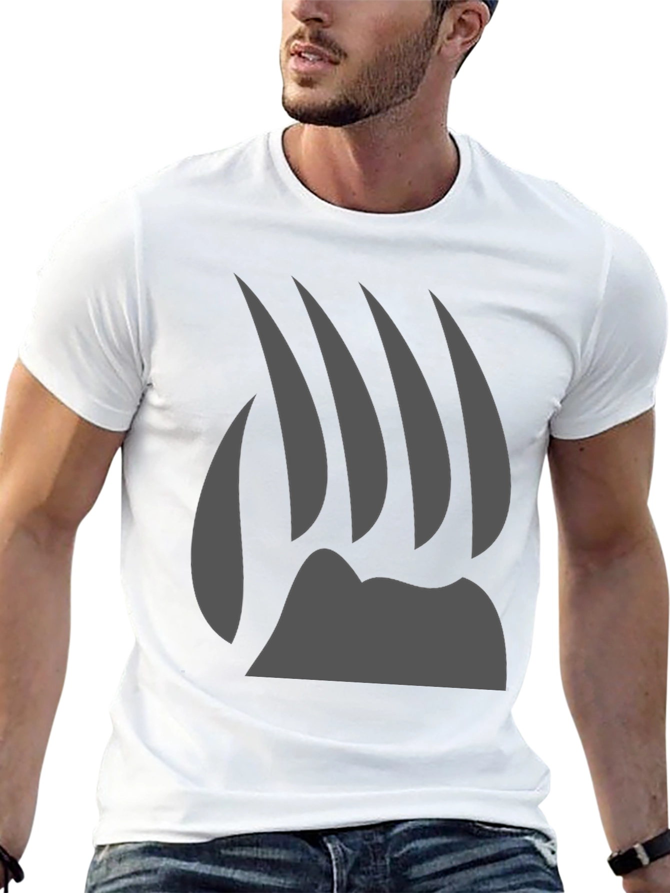 Bear Claw Graphic Tee - Black Cotton T-Shirt