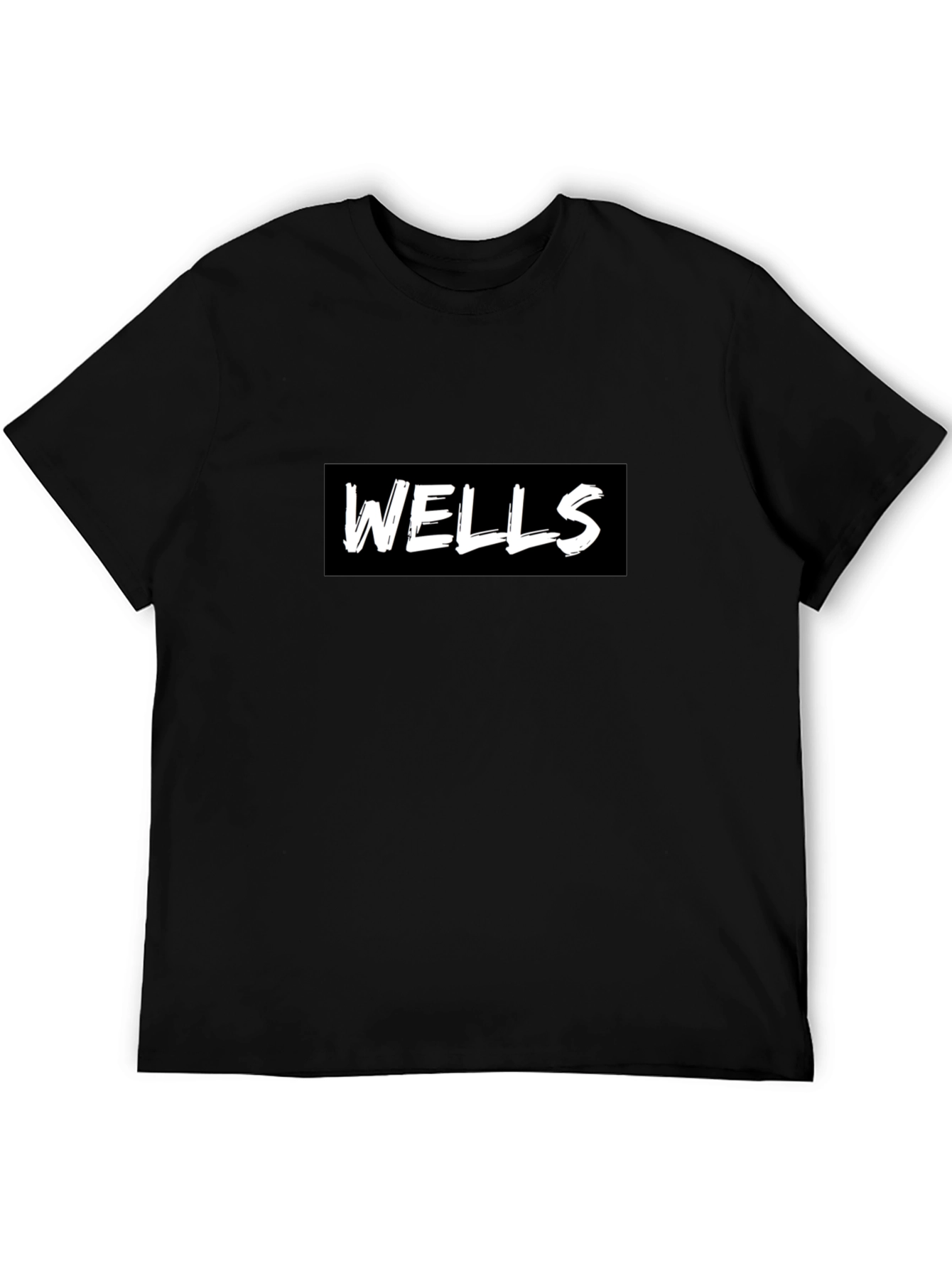Wells Graphic Tee - Modern Black Cotton Blend T-Shirt