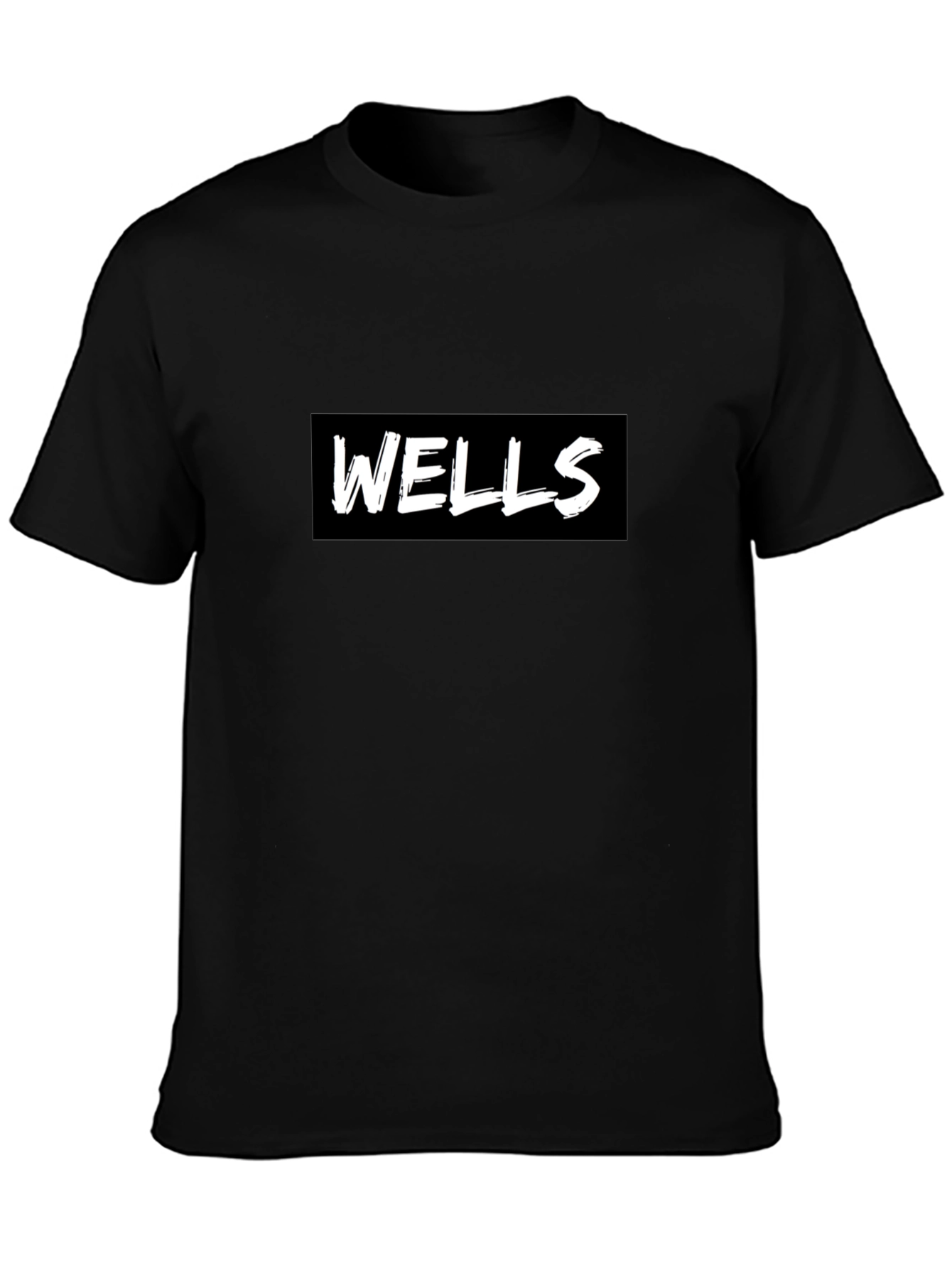 Wells Graphic Tee - Modern Black Cotton Blend T-Shirt