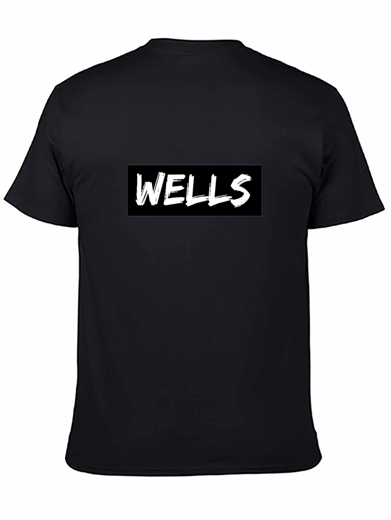 Wells Graphic Tee - Modern Black Cotton Blend T-Shirt