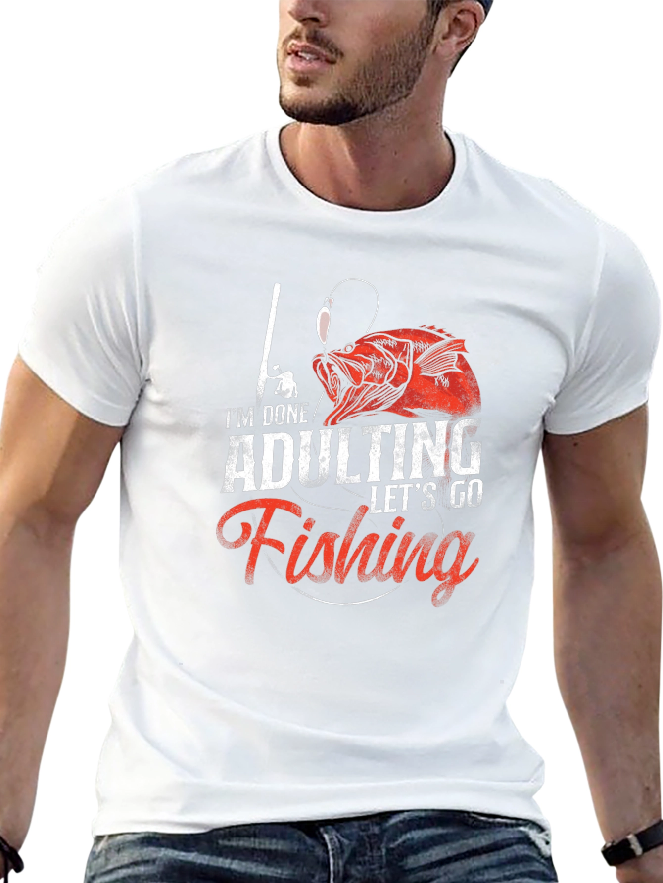 Funny Fishing T-Shirt - Im Done Adulting Tee