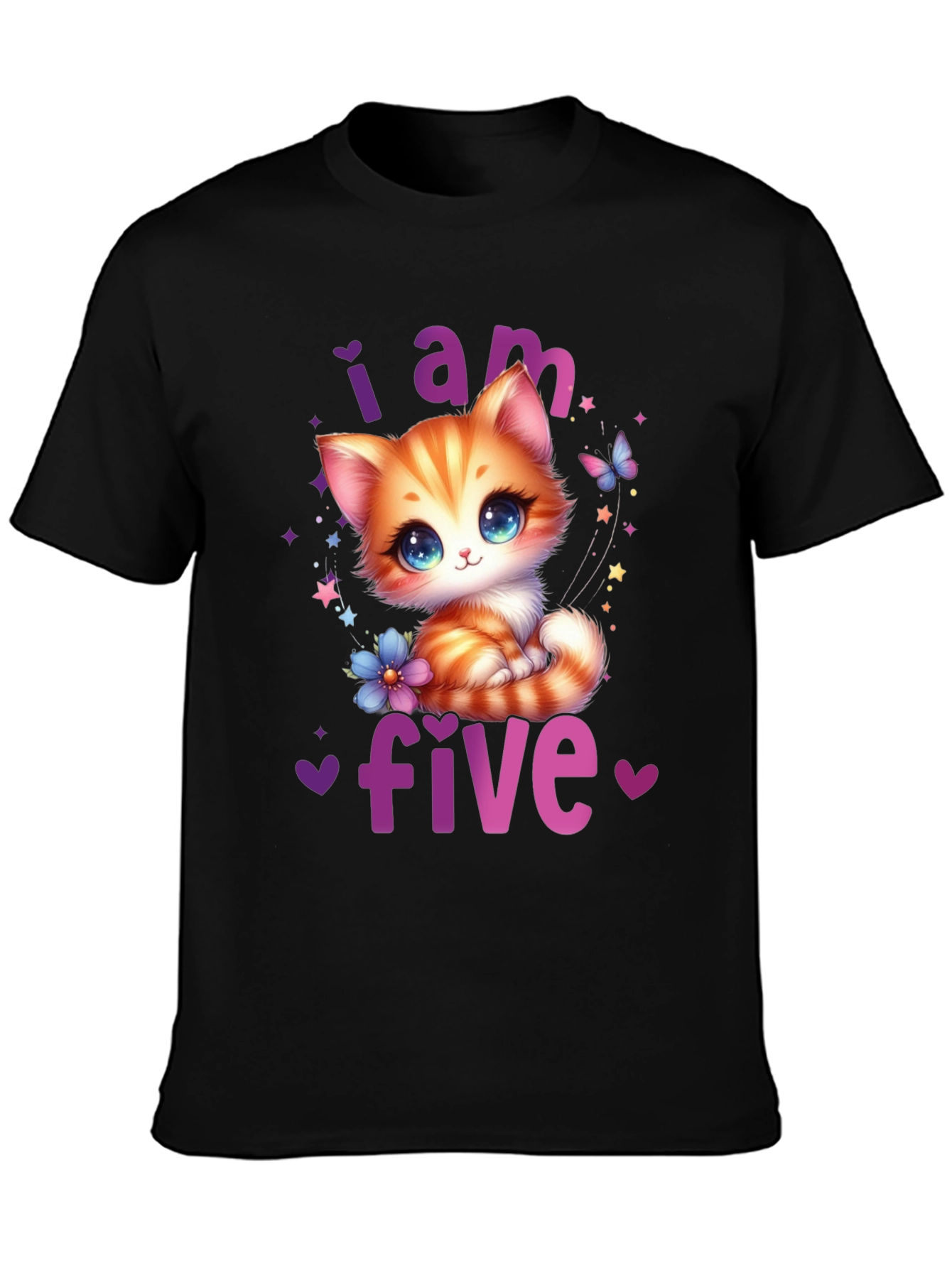 I Am Five Kitten Birthday T-Shirt