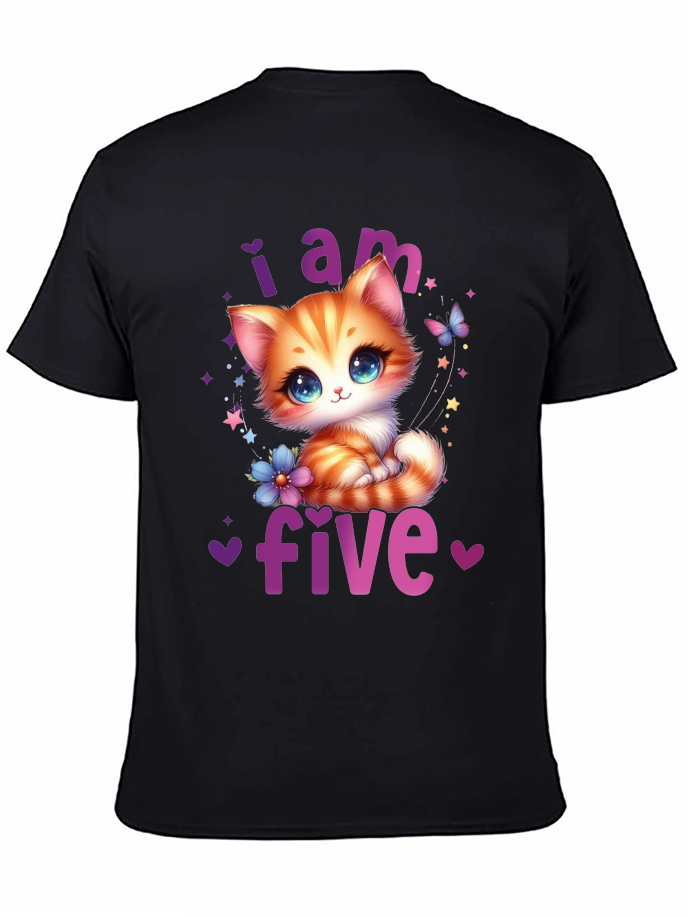 I Am Five Kitten Birthday T-Shirt