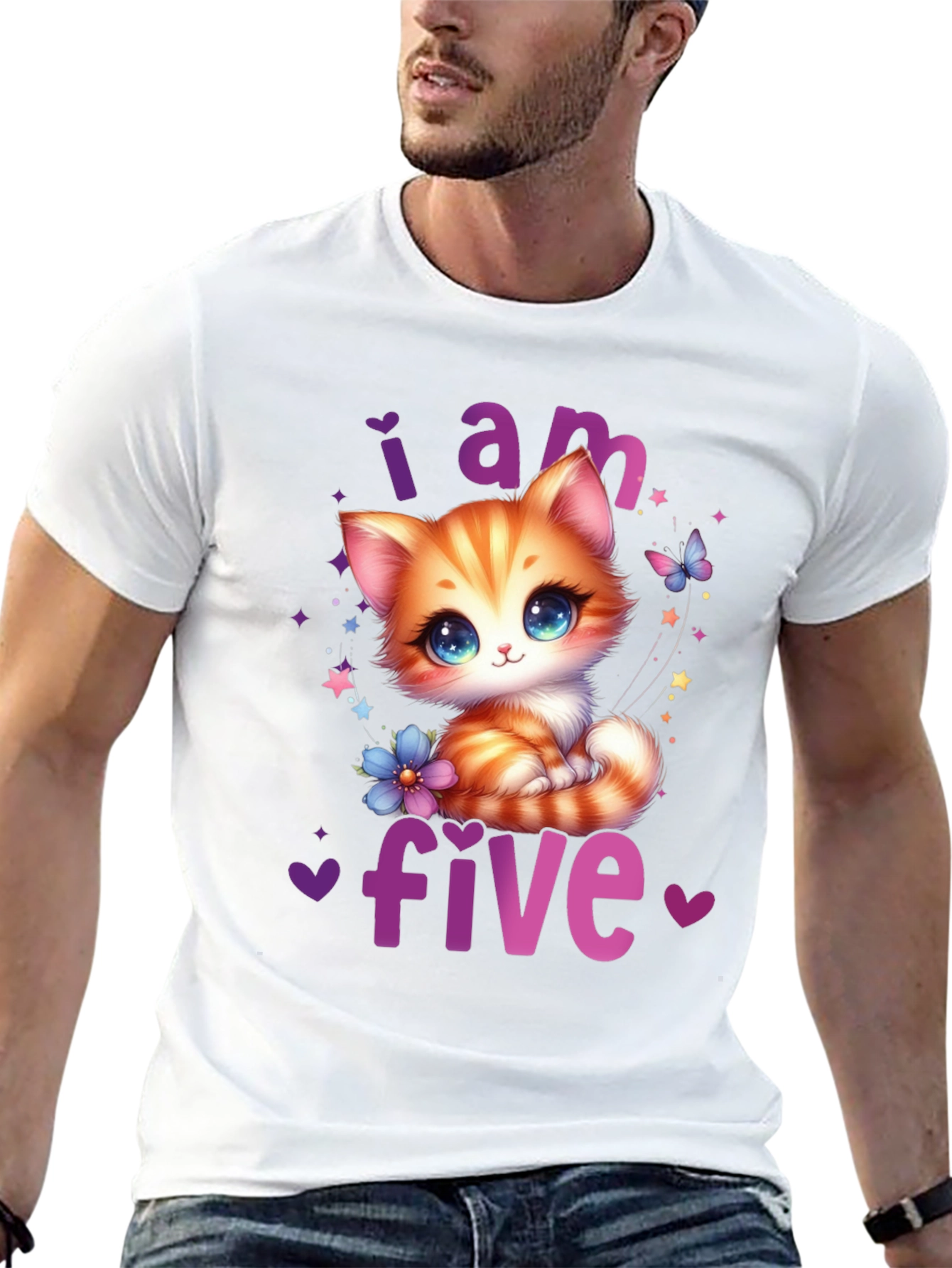 I Am Five Kitten Birthday T-Shirt