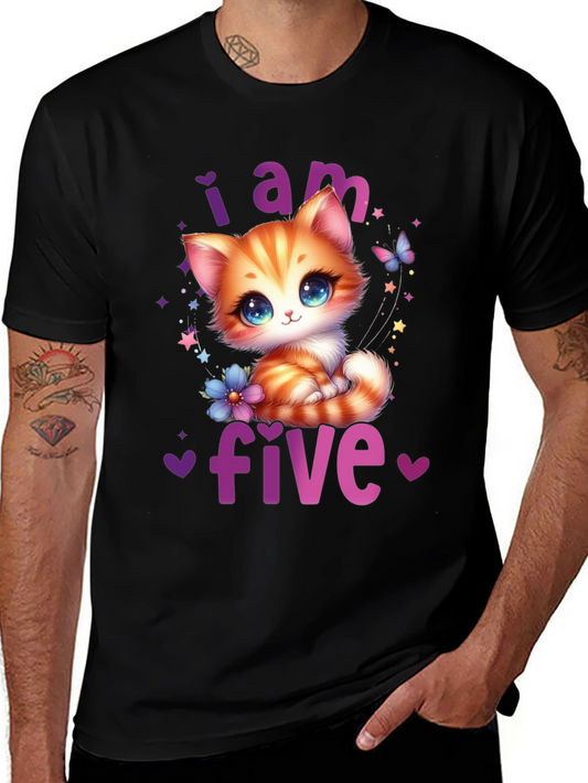 I Am Five Kitten Birthday T-Shirt