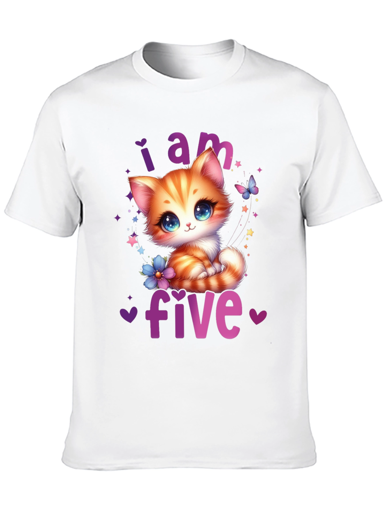 I Am Five Kitten Birthday T-Shirt