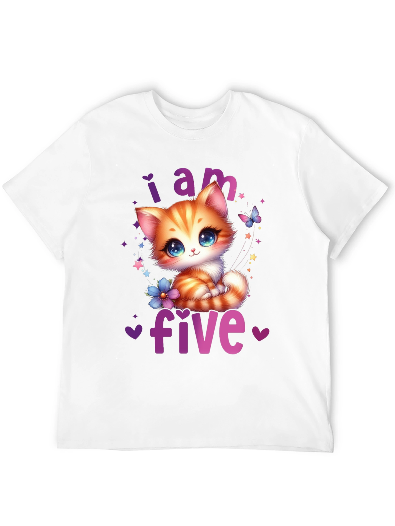 I Am Five Kitten Birthday T-Shirt