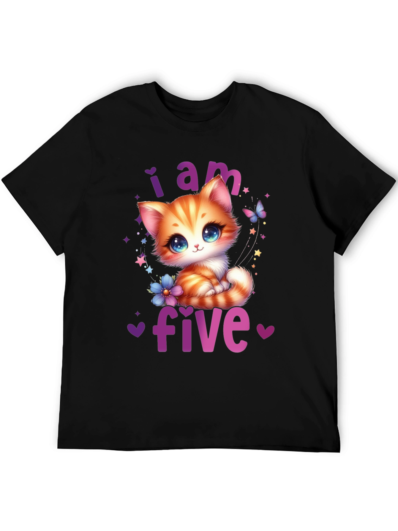 I Am Five Kitten Birthday T-Shirt