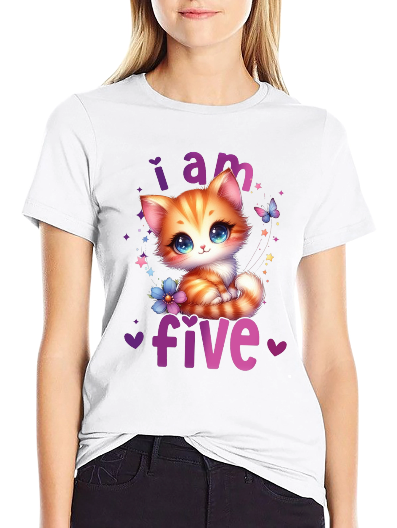 I Am Five Kitten Birthday T-Shirt