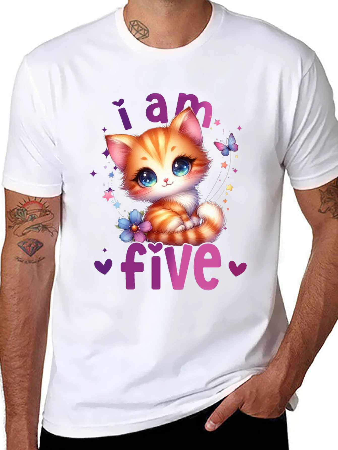 I Am Five Kitten Birthday T-Shirt
