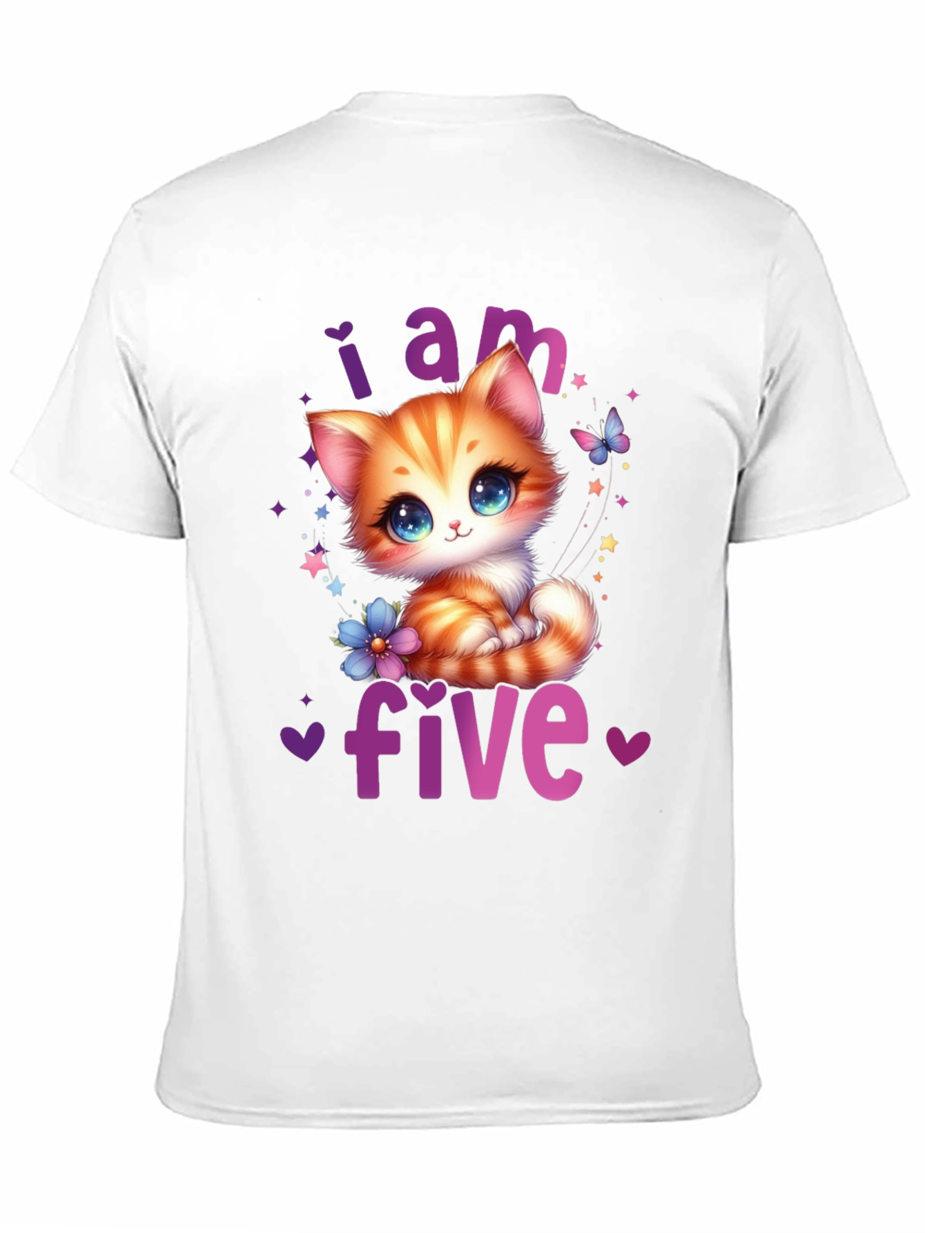 I Am Five Kitten Birthday T-Shirt