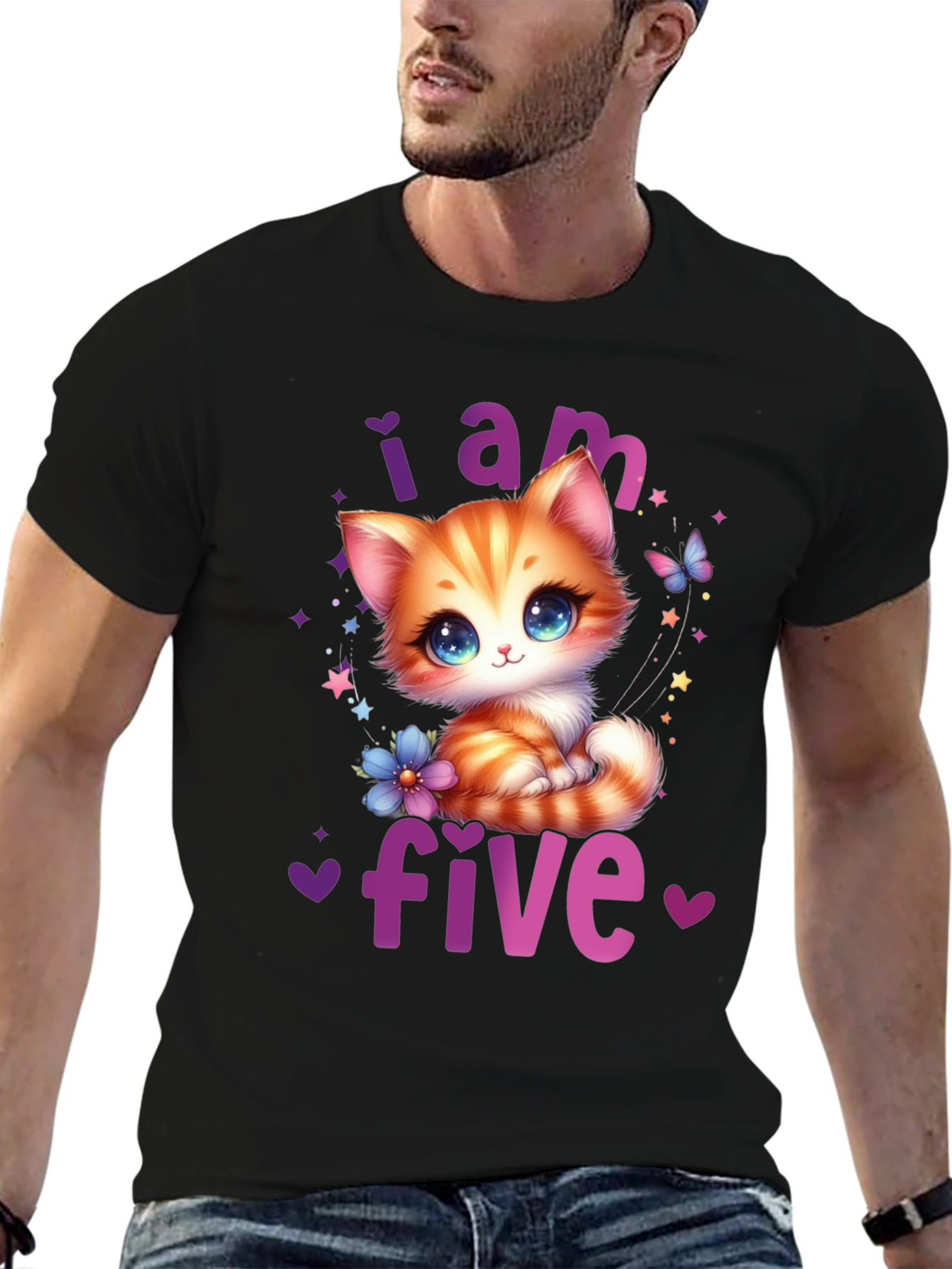 I Am Five Kitten Birthday T-Shirt